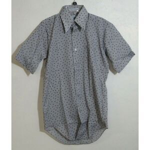 Mens Vintage 70s Disco Shirt Button Front S‎ Korea MGM Mervyns Gray Mark II